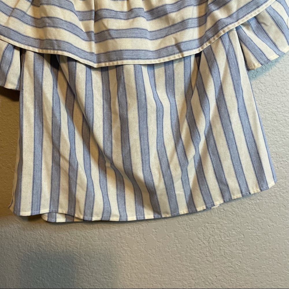Lumiere Off Shoulder Ruffle Striped Blouse - Picture 4 of 10